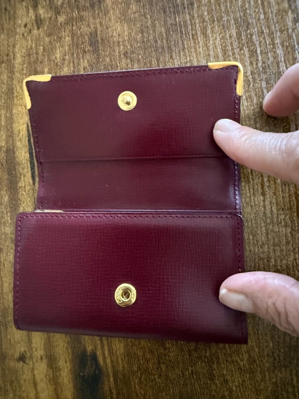 Vintage 1980s Must de Cartier 6 Key Holder Burgundy Leather Box Cloth Cards - Picture 8 of 14